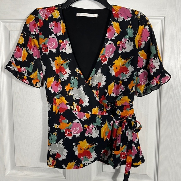 Zara multicolor wrap blouse, Trafaluc Collection, size small, spring, floral - Picture 1 of 9
